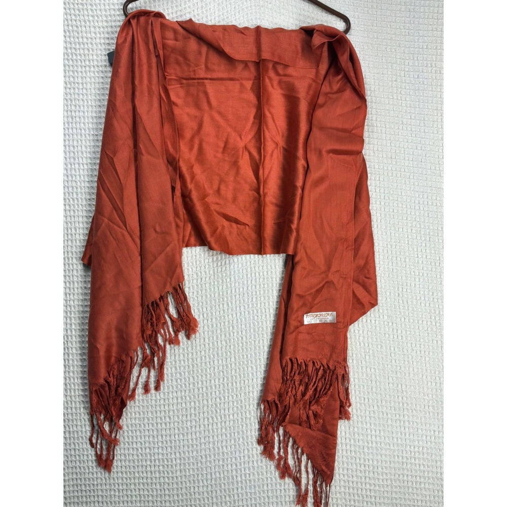 Boho Womens 100% Pashmina Scarf Wrap OS Burnt Orange